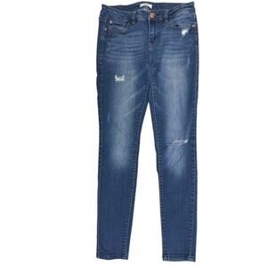 Kensie Jeans size 27 Skinny Unique Blue Distress Slimming 29" Inseam Attractive